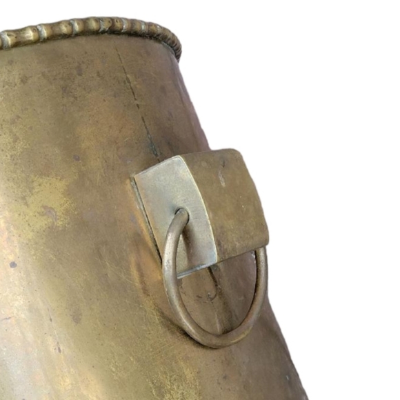 ❗Vintage Asian Chinoiserie Brass Planter with Side Ring Handles❗ - Picture 5 of 8